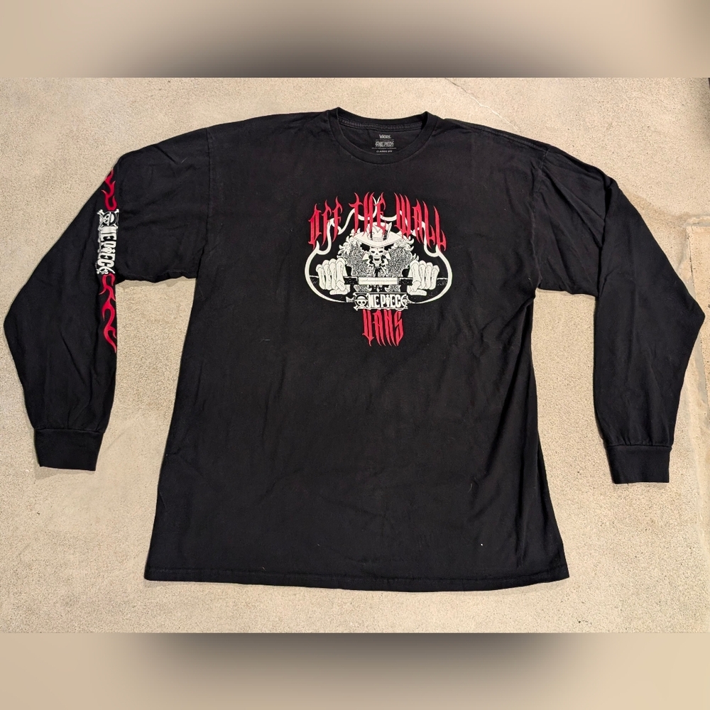 Vans x One Piece Off The Wall Long Sleeve Graphic Tee Black